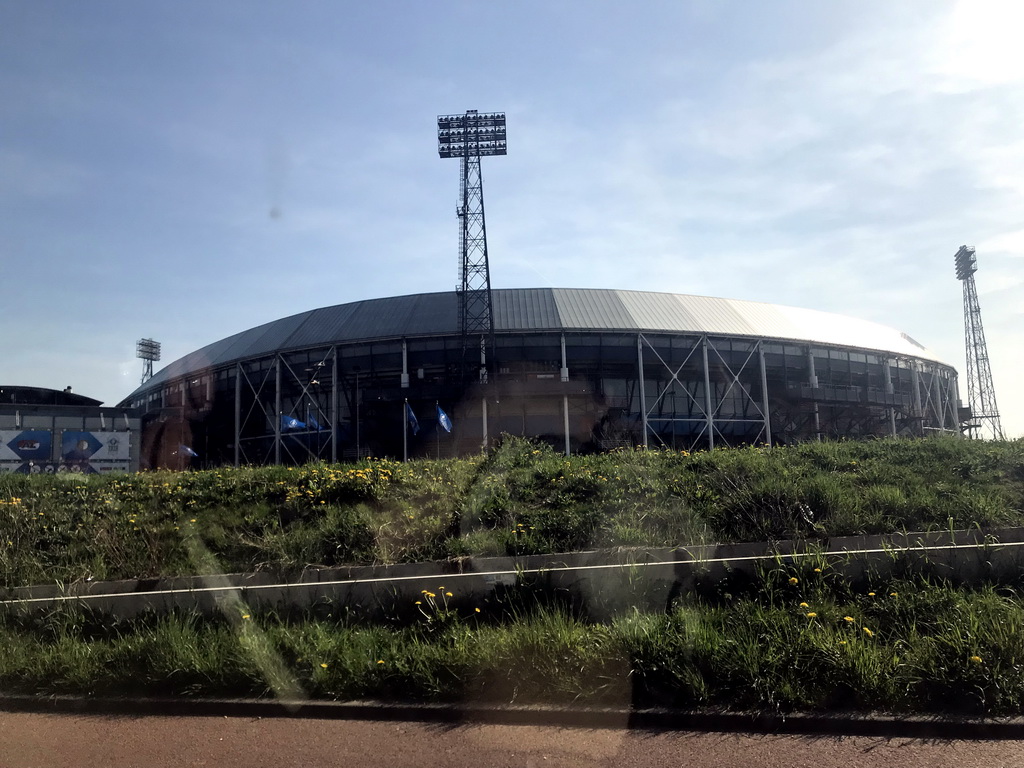 The Feijenoord Stadium, viewed from the car on the Stadionweg road