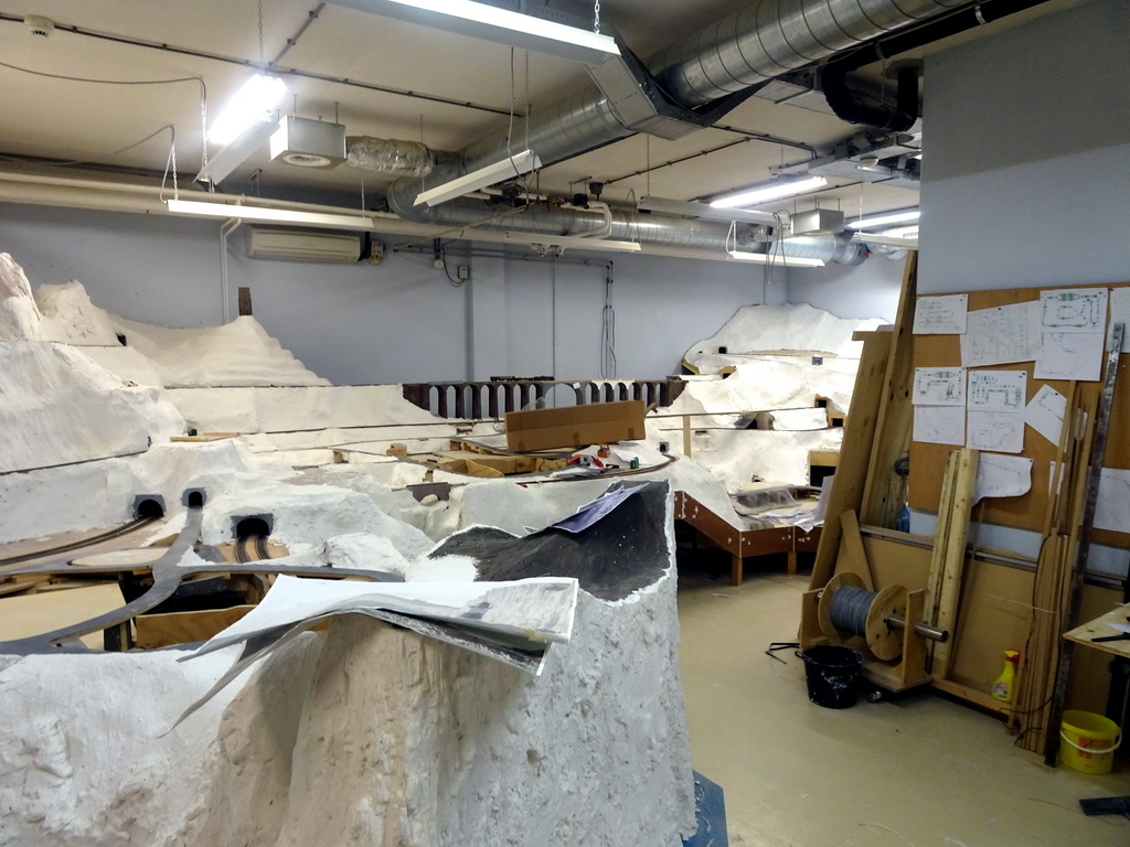 The Great Britain area in the basement of Miniworld Rotterdam, under construction