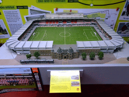 Scale model of `Het Kasteel`, the stadium of Sparta Rotterdam, at Miniworld Rotterdam, with explanation