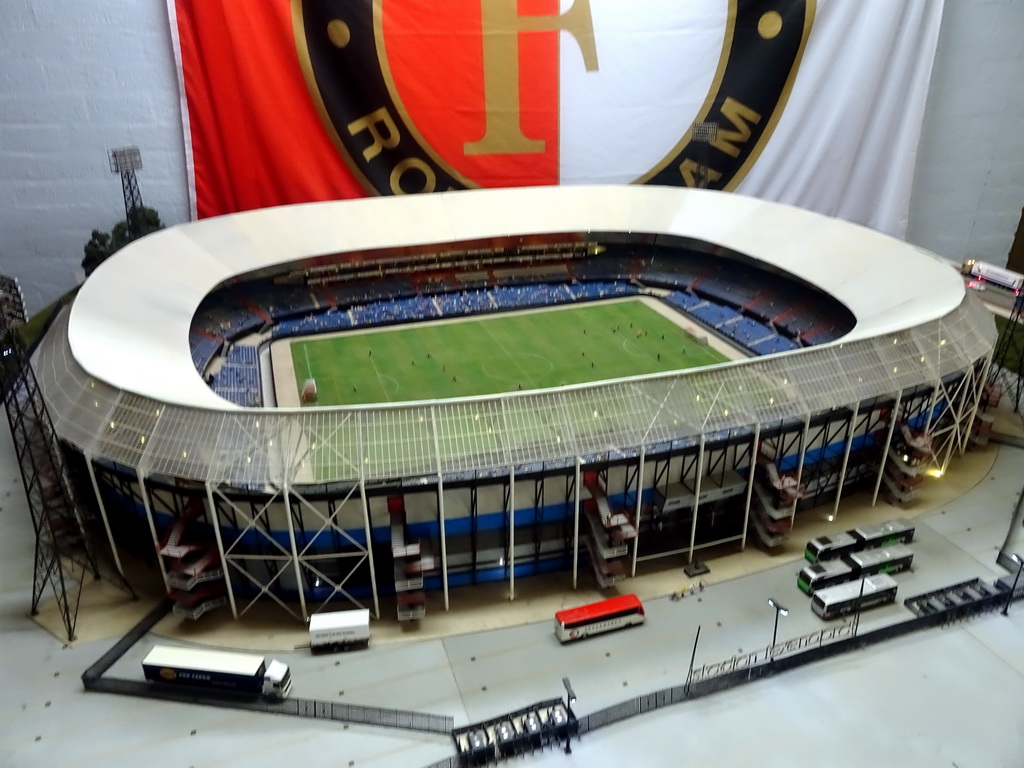 Scale model of `De Kuip`, the stadium of Feyenoord Rotterdam, at Miniworld Rotterdam