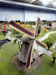 Scale model of a windmill at the Kinderdijk area at Miniworld Rotterdam