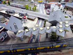 Scale model of the Kubuswoningen buildings at Miniworld Rotterdam