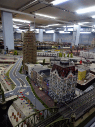 Scale models of buildings at the Maasboulevard at Miniworld Rotterdam