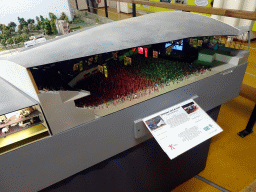 Scale model of the Ahoy Rotterdam building at Miniworld Rotterdam, with explanation