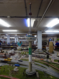 Scale model of the Euromast tower at Miniworld Rotterdam