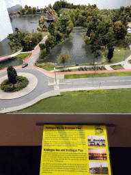 Scale model of the Kralingse Bos forest and Kralingse Plas lake at the Station Schoufour room at Miniworld Rotterdam, with explanation