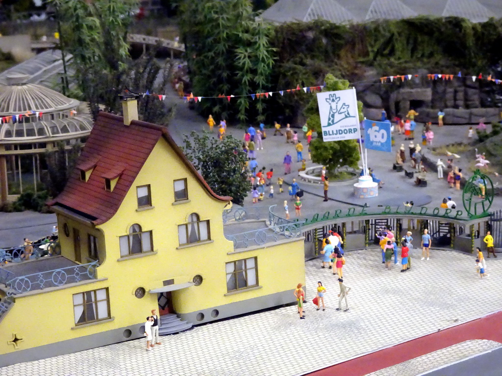 Scale model of the entrance to the Diergaarde Blijdorp zoo at Miniworld Rotterdam