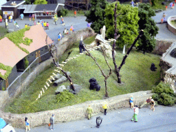 Scale model of the Gorilla enclosure at the Diergaarde Blijdorp zoo at Miniworld Rotterdam