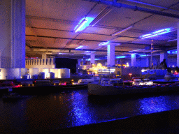The Petroleum Harbour area at Miniworld Rotterdam, in the dark