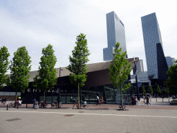 The Stationsplein square with the Rotterdam Central Railway Station and the Gebouw Delftse Poort building