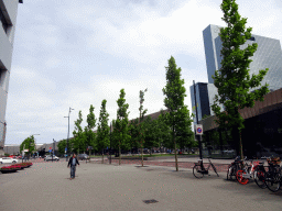 Miaomiao`s father at the Kruisplein square, with a view on the Rotterdam Central Railway Station and the Gebouw Delftse Poort building