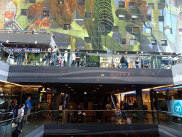 The Markthal building with its ceiling, shops and market stalls
