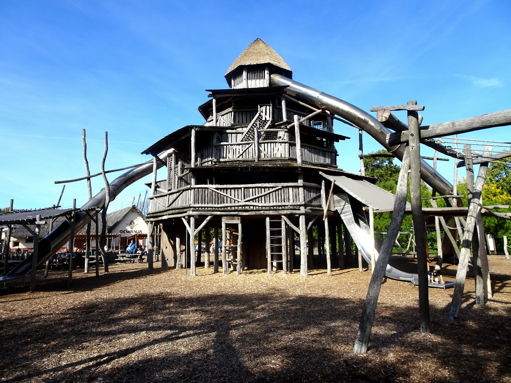 The playground at the Oewanja Lodge at the Africa area at the Diergaarde Blijdorp zoo