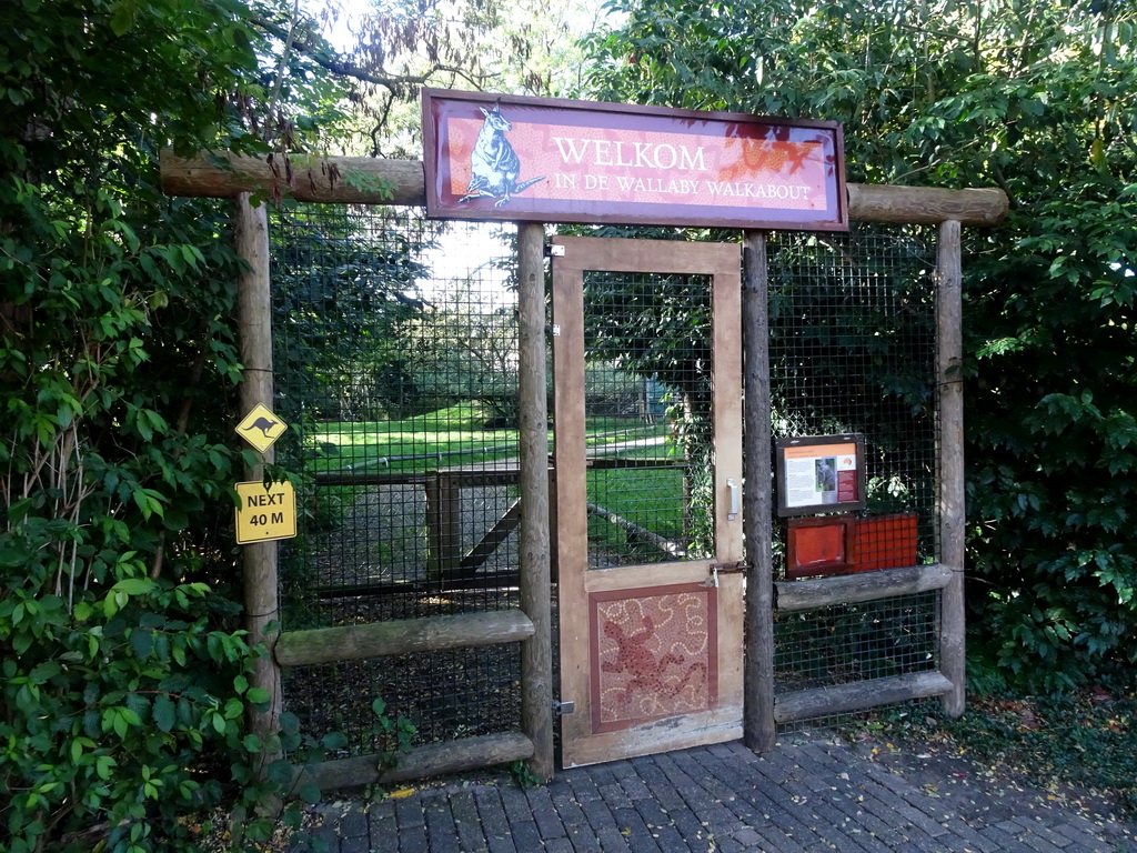 Entrance to the Wallaby Walkabout at the Australia area at the Diergaarde Blijdorp zoo