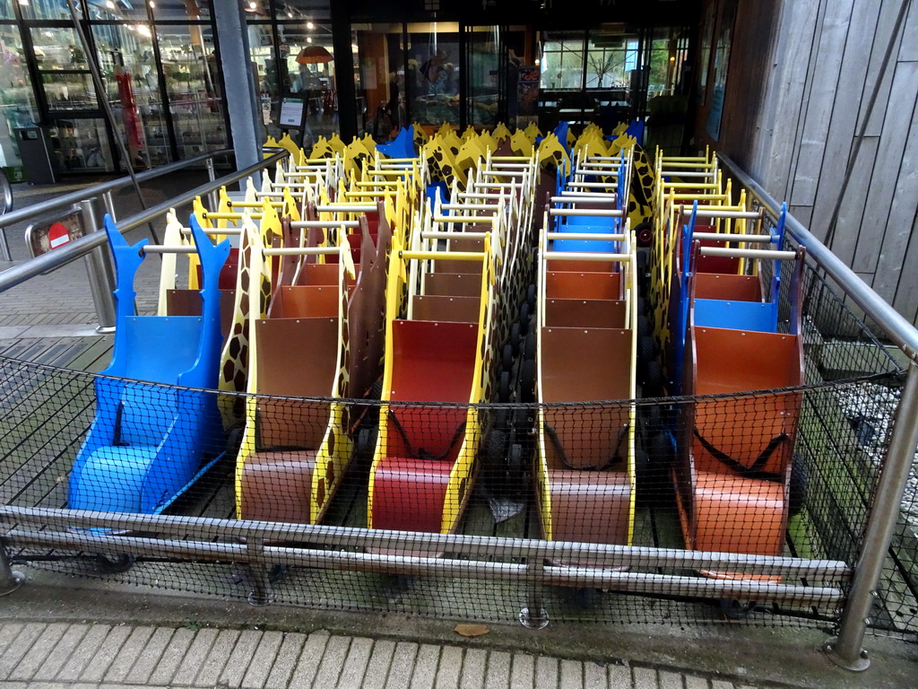 Carts for children at the entrance to the Diergaarde Blijdorp zoo