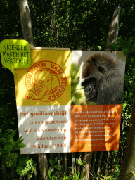 Information on the Western Lowland Gorilla enclosure at the Africa area at the Diergaarde Blijdorp zoo