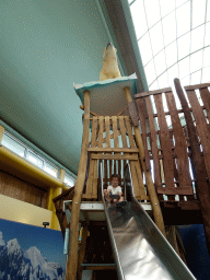 Max on a slide at the Biotopia playground in the Rivièrahal building at the Africa area at the Diergaarde Blijdorp zoo