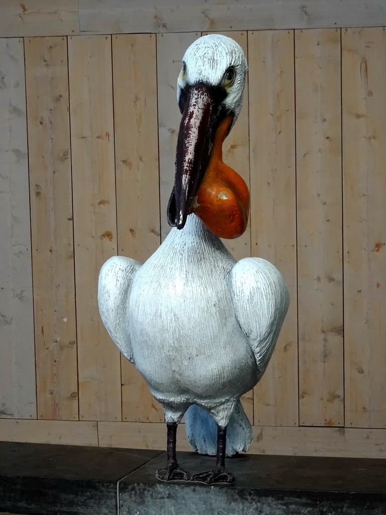 Pelican statue at the Biotopia playground in the Rivièrahal building at the Africa area at the Diergaarde Blijdorp zoo