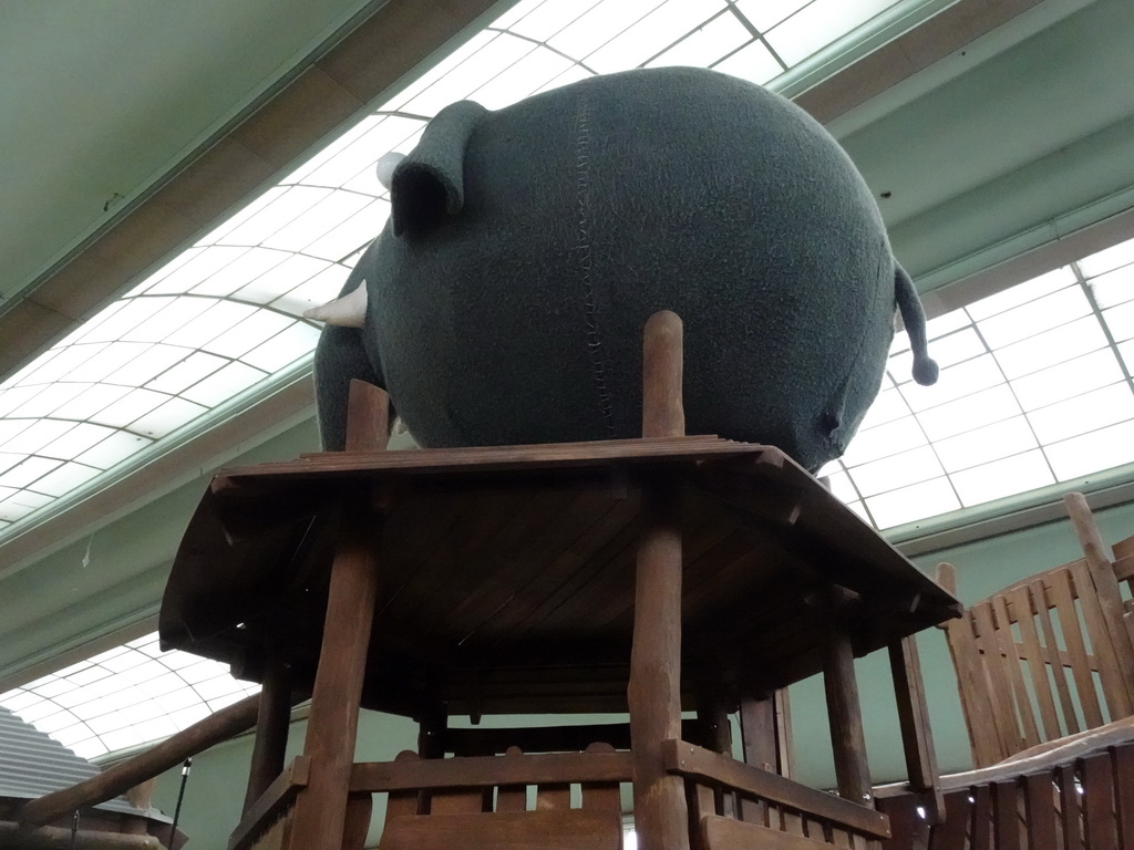 Statue of the `Ollie` mascot at the Biotopia playground in the Rivièrahal building at the Africa area at the Diergaarde Blijdorp zoo