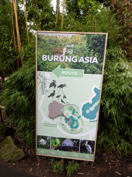 Sign of the Burung Asia section at the Asia area at the Diergaarde Blijdorp zoo