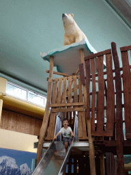 Max on a slide at the Biotopia playground in the Rivièrahal building at the Africa area at the Diergaarde Blijdorp zoo