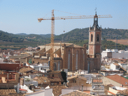 The Esglèsia de Santa Maria (St. Mary`s Church) on the Plaça Major (Main Square), viewed from the Citadel