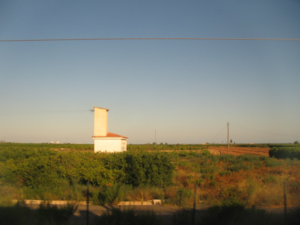 View on the countryside from the train back to Valencia