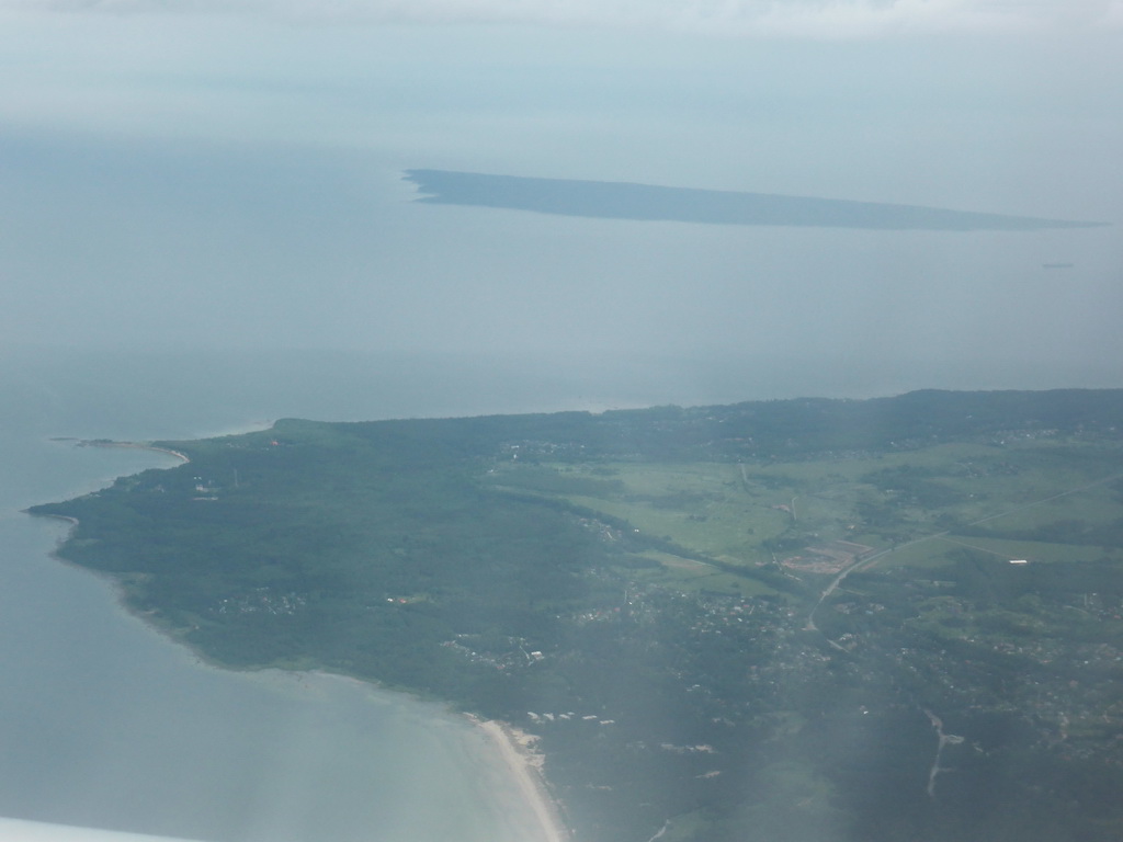 View on the surroundings of Tallinn and the Naissaar island, from the plane from Amsterdam to Tallinn