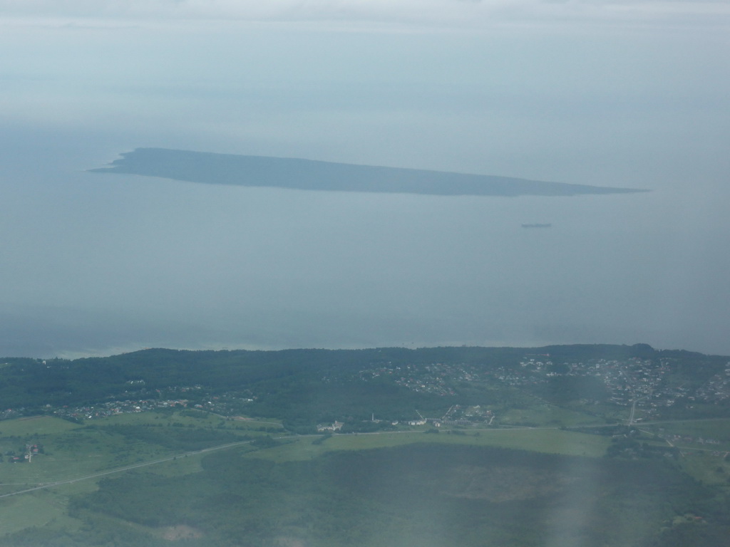View on the surroundings of Tallinn and the Naissaar island, from the plane from Amsterdam to Tallinn