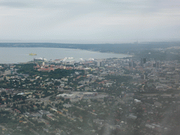 View on the city of Tallinn, from the plane from Amsterdam to Tallinn