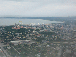 View on the city of Tallinn, from the plane from Amsterdam to Tallinn