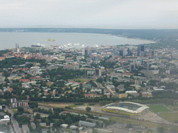 View on the city of Tallinn, from the plane from Amsterdam to Tallinn