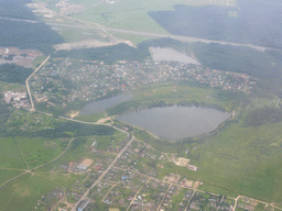 View on the towns of Vozrozhdeniye and Nizino, from the plane from Tallinn