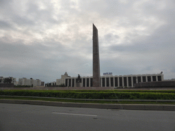 Victory Square, viewed from the taxi from the airport to the city center