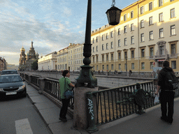 Miaomiao at the Italian Bridge over the Griboedov Canal, and the Church of the Savior on Spilled Blood