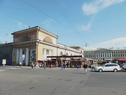 Souvenir market on the north side of the Church of the Savior on Spilled Blood, the Royal Stables and Adamini`s House