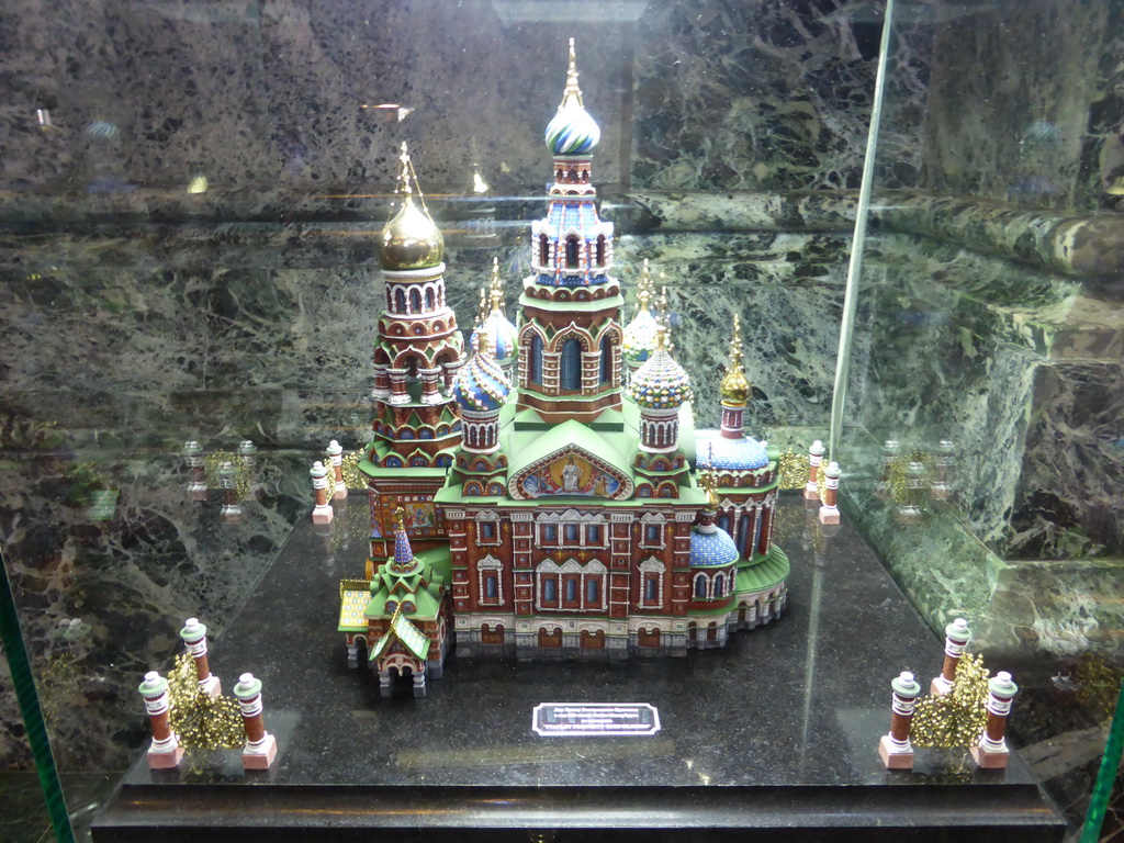 Scale model of the Church of the Savior on Spilled Blood, in the left aisle of the Church of the Savior on Spilled Blood