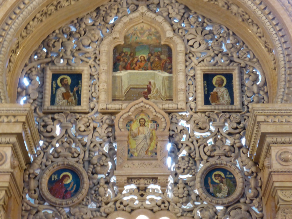Central upper area of the central iconostasis in the Church of the Savior on Spilled Blood