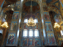 Mosaics, windows and chandeleers in the Church of the Savior on Spilled Blood