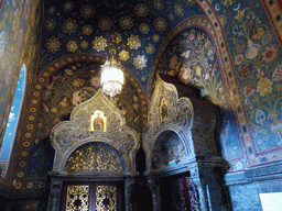 Mosaics and exit gates at the right side of the Church of the Savior on Spilled Blood