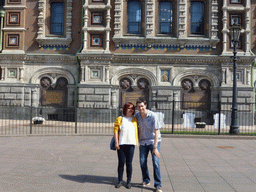 Tim and Miaomiao in front of the south side of the Church of the Savior on Spilled Blood