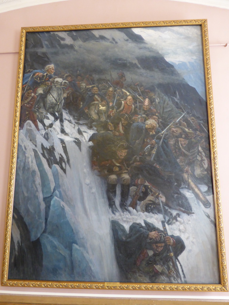 Painting `Suvorov Crossing the Alps` by Vasily Surikov, at the Mikhailovsky Palace of the State Russian Museum