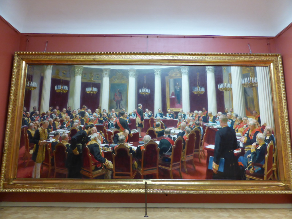 Painting `Ceremonial Sitting of the State Council on 7 May 1901 Marking the Centenary of its Foundation` by Ilya Repin, at the Mikhailovsky Palace of the State Russian Museum