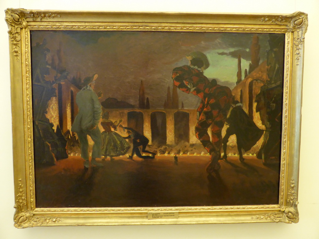 Painting `Italian Comedy` by Alexander Benois, at the Mikhailovsky Palace of the State Russian Museum