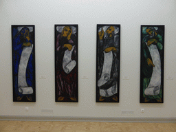 Painting `The Evangelists` in four parts by Natalia Goncharova, at the Mikhailovsky Palace of the State Russian Museum