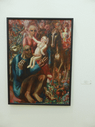 Painting `A Peasant Family (The Holy Family)` by Pavel Filonov, at the Mikhailovsky Palace of the State Russian Museum