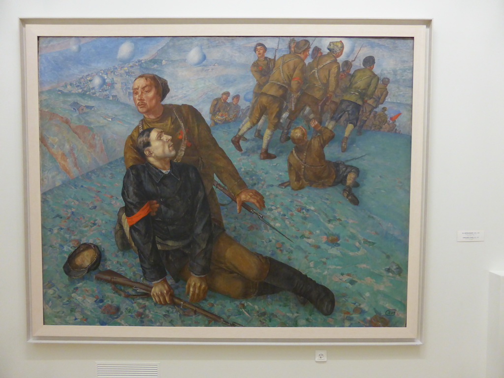 Painting `Death of a Commissary` by Kuzma Petrov-Vodkin, at the Mikhailovsky Palace of the State Russian Museum
