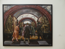 Painting `Metro` by Natalia Nesterova, at the Mikhailovsky Palace of the State Russian Museum