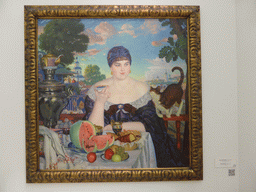 Painting `The Merchant`s Wife` by Boris Kustodrev, at the Mikhailovsky Palace of the State Russian Museum
