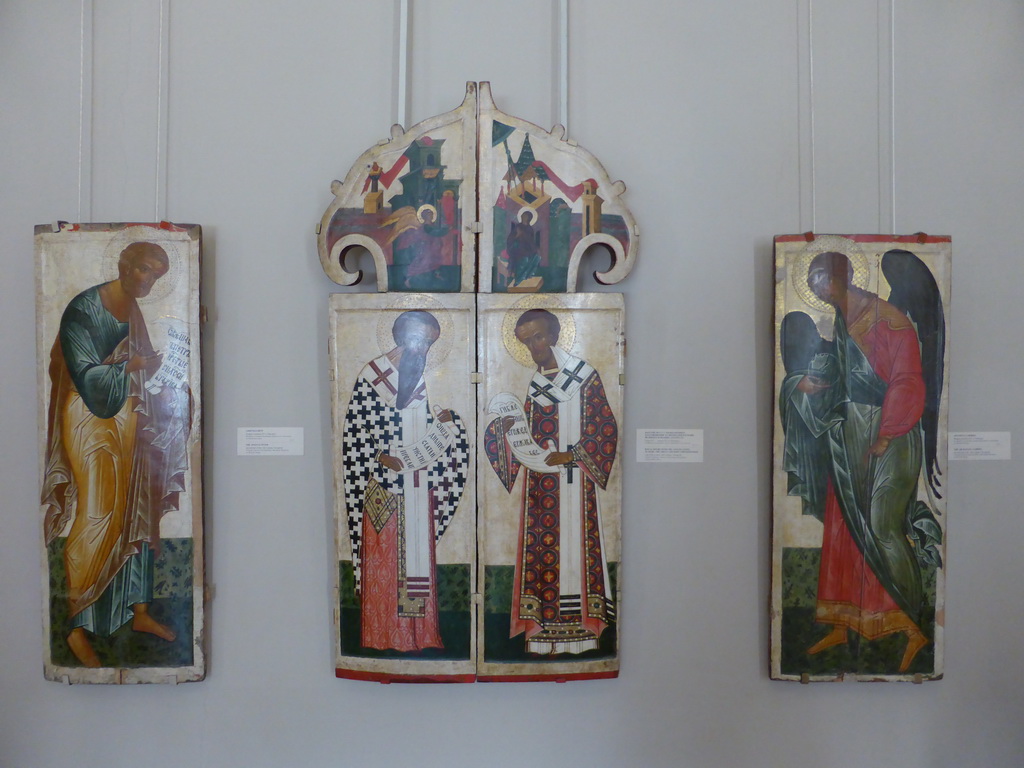 Three Russian icons of the Apostles, at the Mikhailovsky Palace of the State Russian Museum